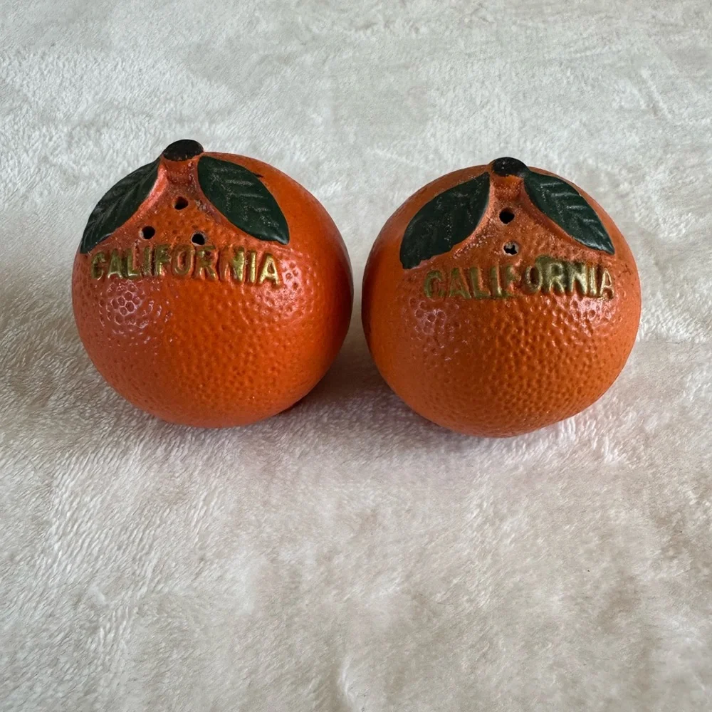 California Orange Salt and Pepper Shakers